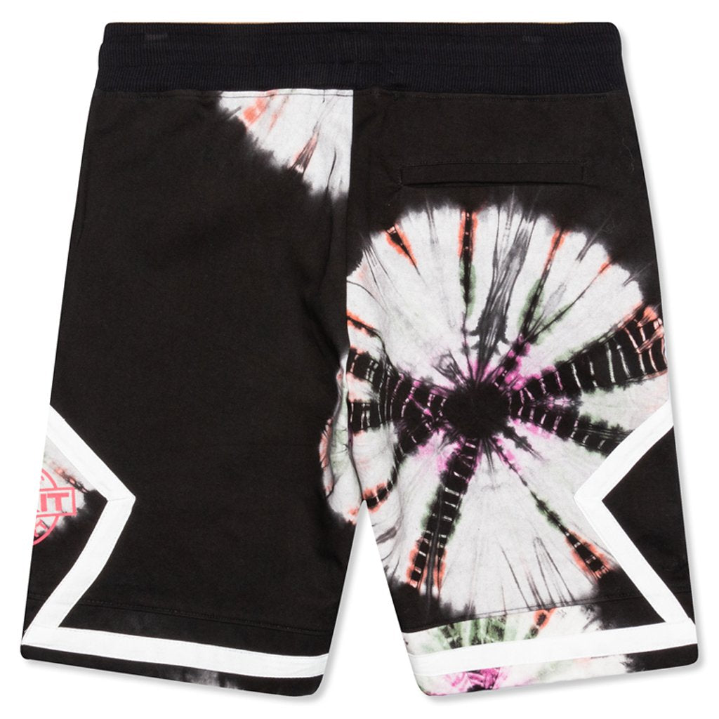 Floral Tie Dye Short - Black