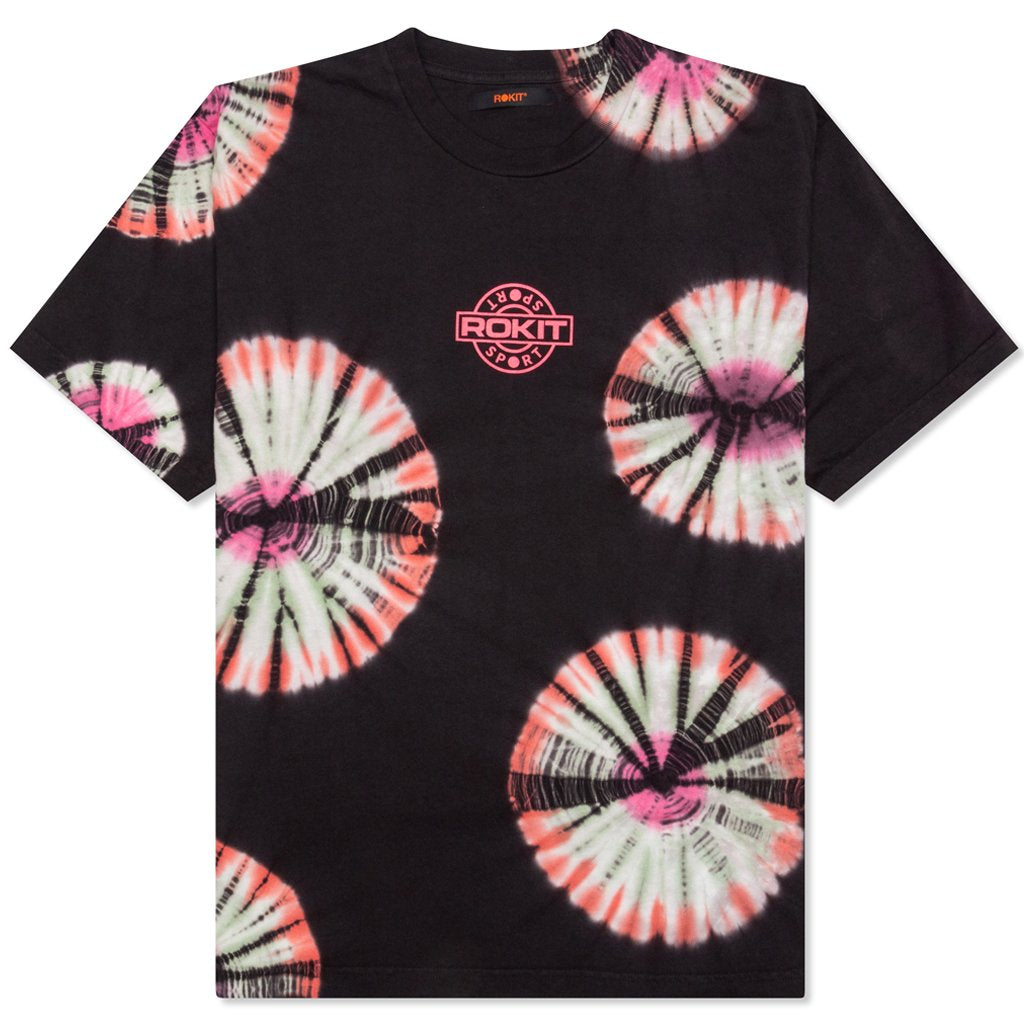 Floral Tie Dye Tee - Black