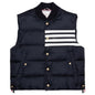 Downfilled Snap Front Vest - Navy