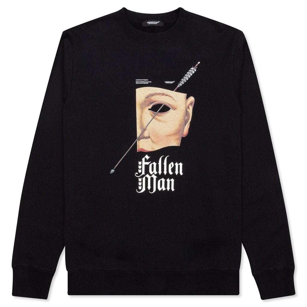 Fallen Man Face Pullover - Black